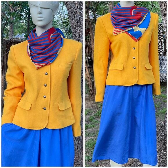 Vintage Post Modern Ginnie Johansen Rolled Silk Scarf 80s Artsy Geo Print - Picture 6 of 10